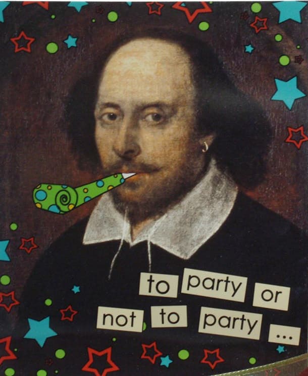 Shakespeare mit Partytröte